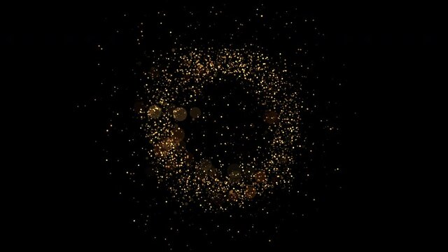 golden particles shining stars dust bokeh glitter awards dust circle abstract background.	
