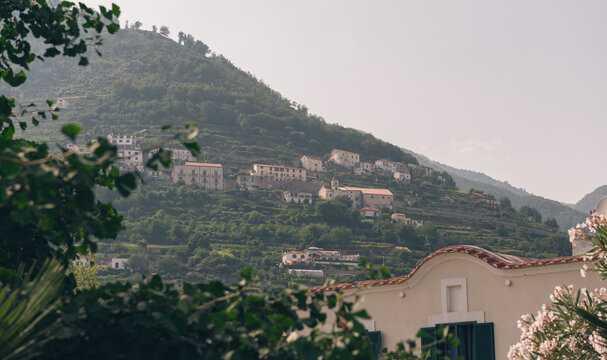 Hillside homes just above Amalfi in a small town in Ravello, Italy