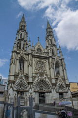 Fototapeta premium Details of a neo-Gothic church in the west of Caracas in Venezuela