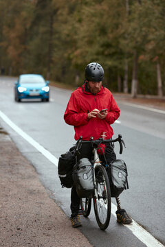 Active Disabled Man on Bicycle Tour