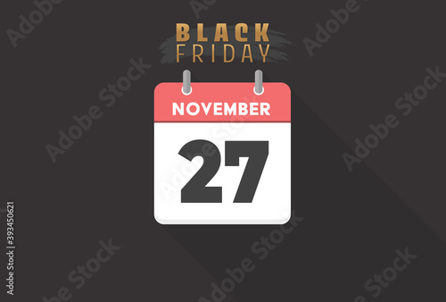 年のブラックフライデー用デザイン 11月27日 シンプルで見やすい日めくりカレンダー 販促素材 Wall Mural Spica