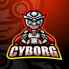 Cyborg mascot esport logo design