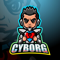 Cyborg mascot esport logo design