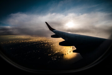 Aerial seashore From The Airplane Window