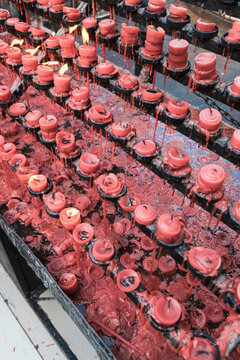Row of melted candles