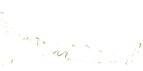 Fototapeta premium Holiday Serpentine. Gold Foil Streamers Ribbons.