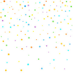 Rainbow Festive Confetti. Carnival Star Falling.