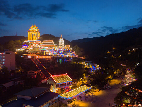 Lunar New Year light up at Kek Lok Si temple in Penang, Malaysia.
