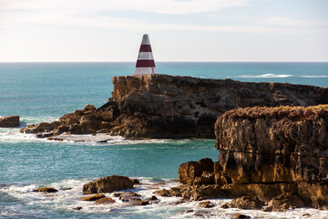 The iconic Obelisk built on now heavily eroding cliff faces located in the Robe South Australia on November 8th 2020