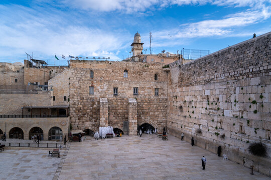 Jews praying at the Western Wall in Jerusalem, Israel