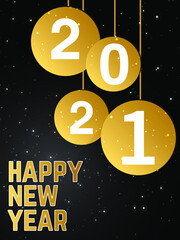 2021 happy New year - Modern luxury typography in a black and gold colors - vector format. 
