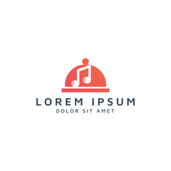 kitchen and music negative space logo design