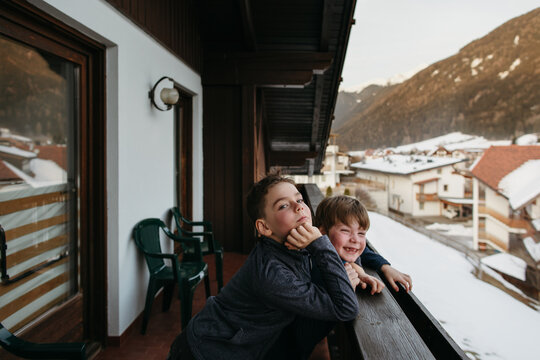 Children in a mountain resort.