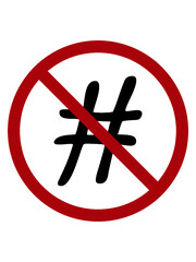 Obraz premium Verboten Schild Hashtag 