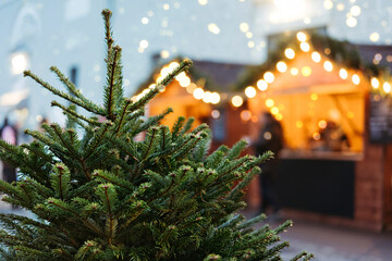 Festive street Christmas market.