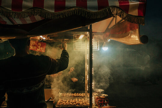 Night city market.