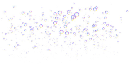 上がっていく青い泡(白背景)	