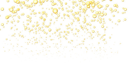 上がっていく黄色の泡(白背景)	