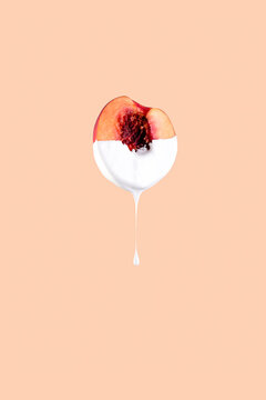 Peach Dripping With Paint