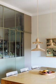 Interior of stylish dining room in apartment