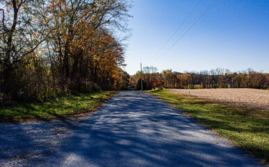 View down the country road 
