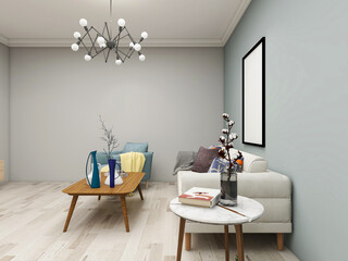 clean and tidy modern living room design, entrance with shoe cabinet, sofa, TV, table, leisure chair and other facilities