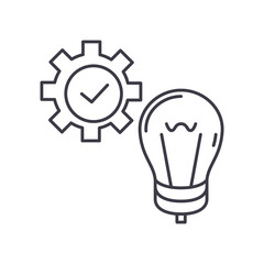 Resolve problem icon, linear isolated illustration, thin line vector, web design sign, outline concept symbol with editable stroke on white background.