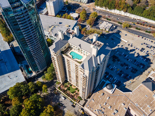 Aerial shot in Buckhead Atlanta