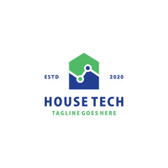 Modern House Technology Logo design Vector