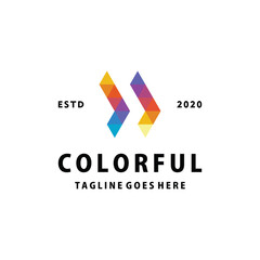 Creative Colorful Pixel Technology Logo design Vector