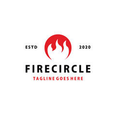 Circle Fire Logo design Vector