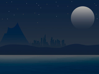 Naklejka premium Una noche en la costa 