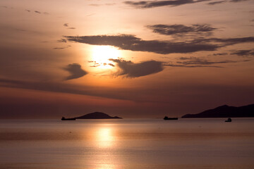Sunset in the caribbean sea