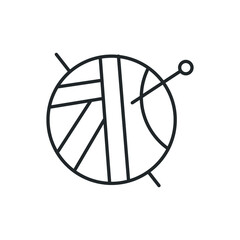 knitting ball yarn icon vector illustration