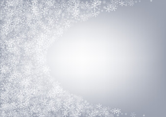 Gray Snowfall Vector Gray Background. Fantasy 