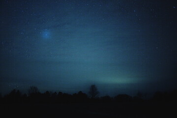 Astrophotography image taken in Ontario, Canada. Photo of the stars in the night sky during the...