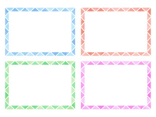 Rectangular frame set. Watercolor textured. Vector illustration.