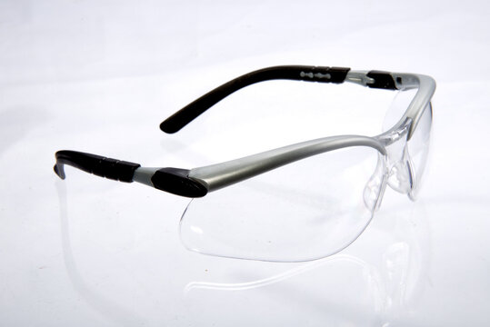 Still life photography of generic brand safety glasses.