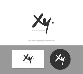 XY Initial handwriting or handwritten logo for identity. Logo with signature and hand drawn style.