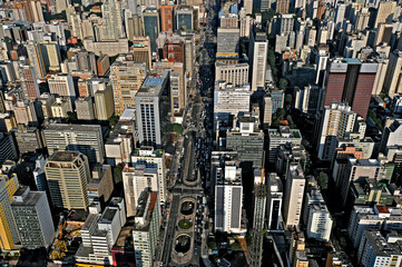 Vista aérea da avenida Paulista. São Paulo. Brasil