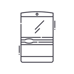 Refrigerator concept icon, linear isolated illustration, thin line vector, web design sign, outline concept symbol with editable stroke on white background.