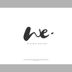 Fototapeta premium WE Initial handwriting or handwritten logo for identity. Logo with signature and hand drawn style.