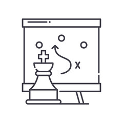 Strategy icon, linear isolated illustration, thin line vector, web design sign, outline concept symbol with editable stroke on white background.