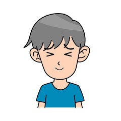 Cute boy close eyes