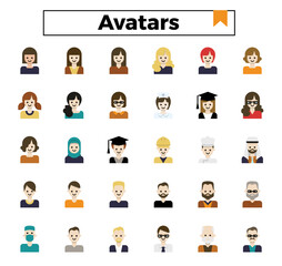 Fototapeta premium Avatar icon set.