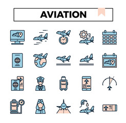 Aviation icon set.