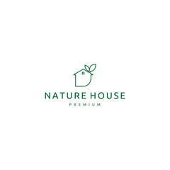 House Nature with Leaf Logo Design Inspiration