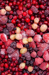 Background  mix frozen berries.