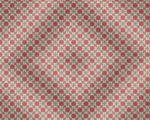 Patrón decorativo figuras simétricas, estrellas rosa, café y gris