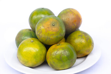  green orange on whtie dish